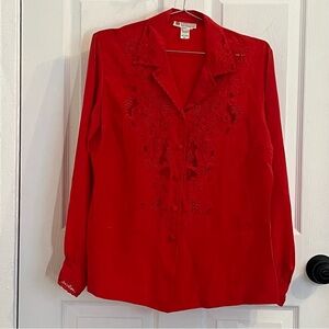 Vintage Silk Embroidered Blouse